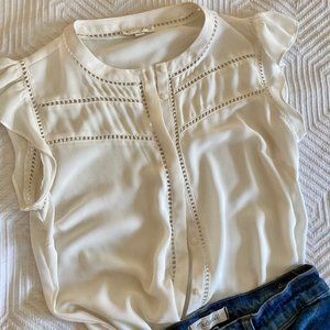 Maison Jules White Ruffle Top